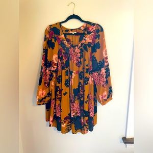 umgee Floral Tiered Boho Dress